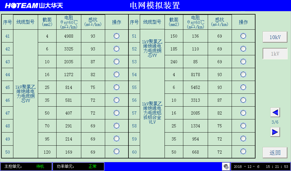 華天電網(wǎng)模擬器內(nèi)置電纜庫(kù)